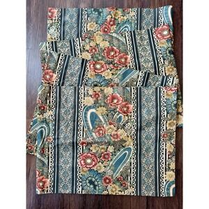 Vtg 4 Croscill REMI Window Valances Spruce Paisley Floral Cotton 84x18" Curtains